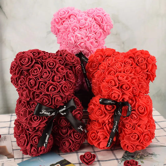 "Cherished Moments Rose Bear – Heartfelt Gift for Her on Mother’s Day"