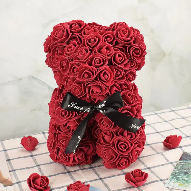 "Cherished Moments Rose Bear – Heartfelt Gift for Her on Mother’s Day"